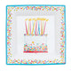 Caspari Birthday Cake, Square Salad/Dessert Plate, 8"
