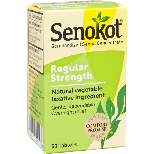 Senokot Senna Concentrate, Standardized, Regular Strength, 8.6 mg, Tablets