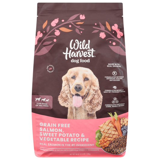 Wild Harvest Dog Food, Grain Free, Salmon, Sweet Potato & Vegetable Recipe, All Ages