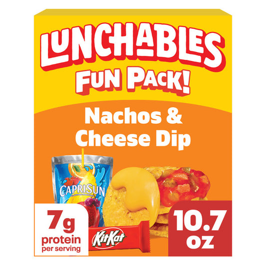 Lunchables Nachos Cheese Dip & Salsa Kids Lunch Snack Meal Kit with Capri Sun & Kit Kat