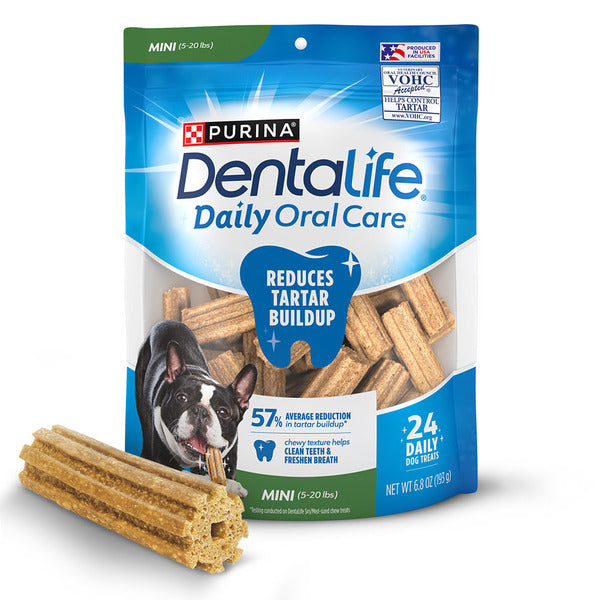 Purina DentaLife Made in USA Facilities Small Breed Dog Dental Chews, Daily Mini
