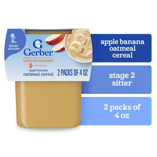 Gerber Blended Fruits with Oatmeal Purees-Fruit/Grain 2nd Foods