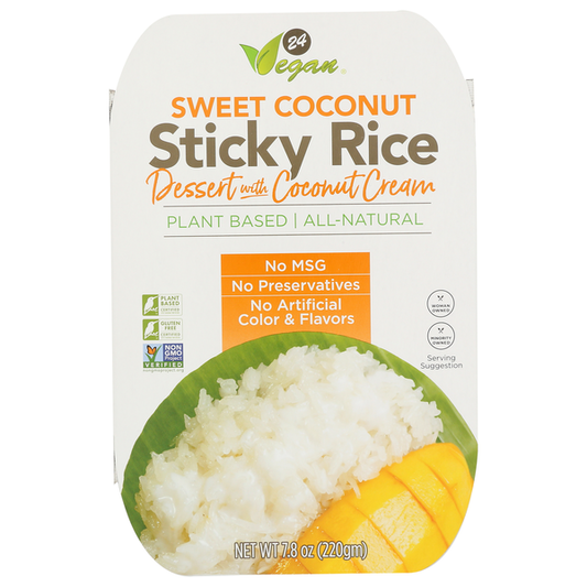 24vegan Sweet Coconut Sticky Rice Dessert with Coconut Cream