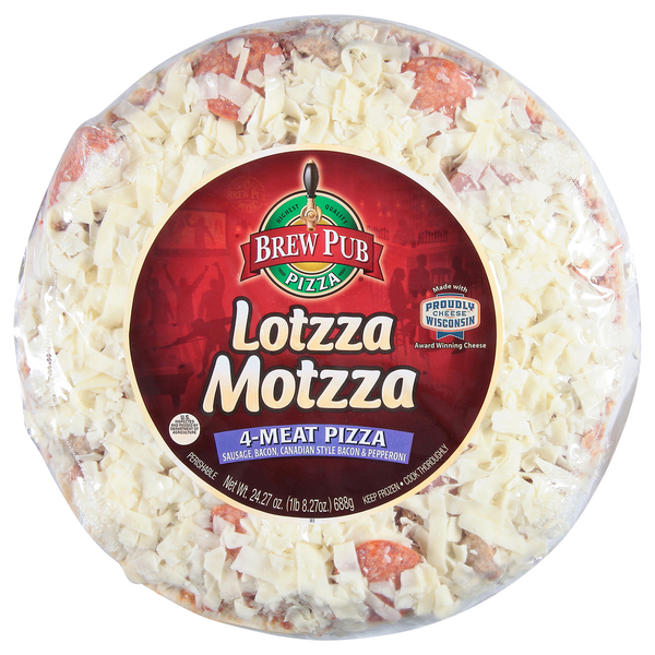 Brew Pub Pizza Lotzza Motzza 4-Meat Pizza