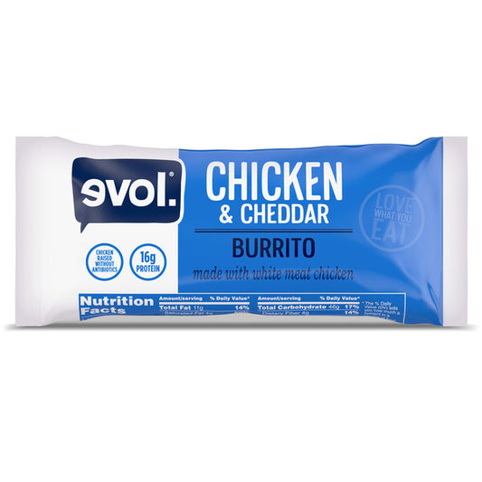 EVOL Chicken and Cheddar Burrito, Frozen Meal