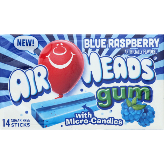 AirHeads Gum, Sugar Free, Blue Raspberry