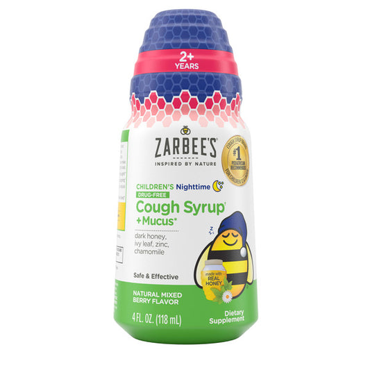 Zarbee’s Kid's Nighttime Honey Cough Syrup + Mucus, Berry, 4 fl. oz