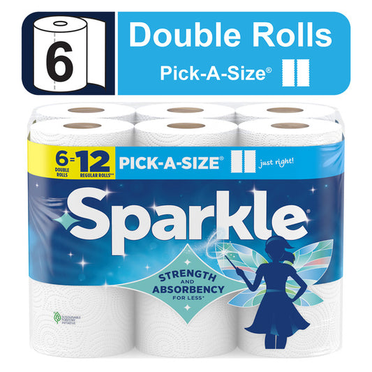SPARKLE Pick-A-Size Paper Towels, 6 Double Rolls