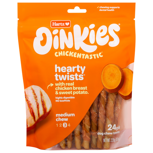 Hartz Dog Chew Treats, Hearty Twists, Medium Chew 3, Chickentastic