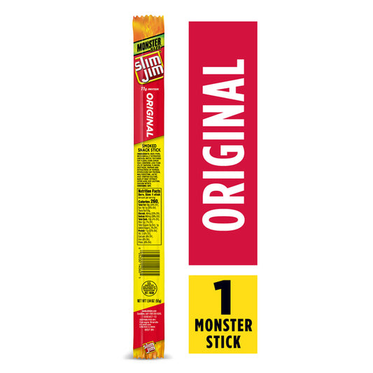 Slim Jim Monster Smoked Jerky Sticks, Original Flavor, High Protein