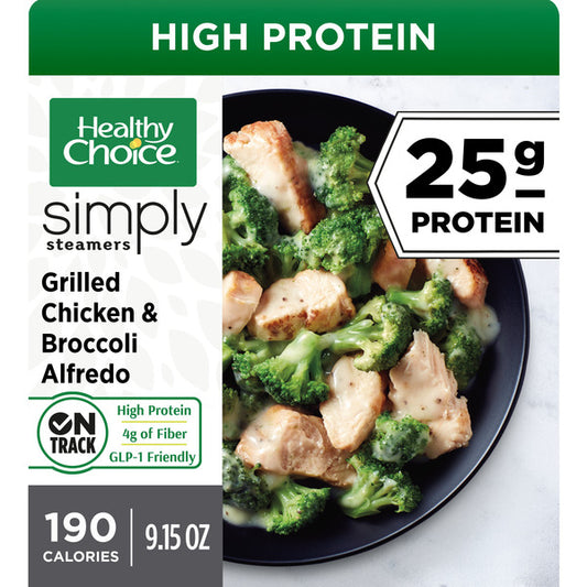 Healthy Choice Simply Steamers Grilled Chicken & Broccoli Alfredo, Frozen Meal