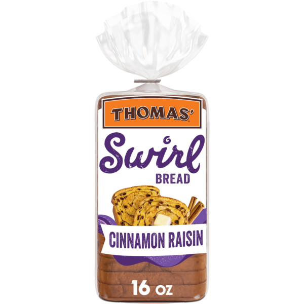 Thomas’ Cinnamon Raisin, Swirl Bread, Cinnamon Bread, 16 oz