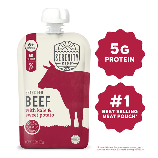 Serenity Kids Grass Fed Beef with Organic Vegetables, Baby Food Pouch