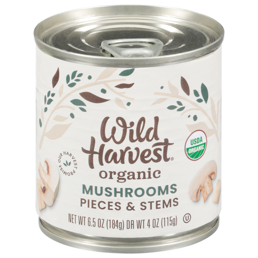 Wild Harvest Mushrooms, Organic, Pieces & Stems