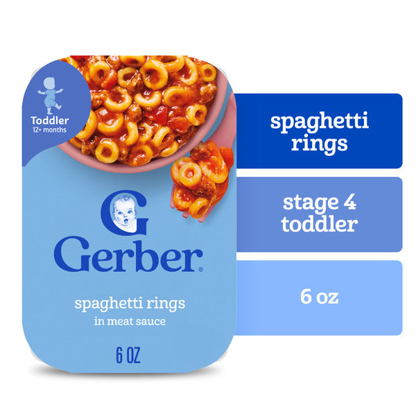 Gerber Spaghetti Rings in Meat Sauce Toddler Meal