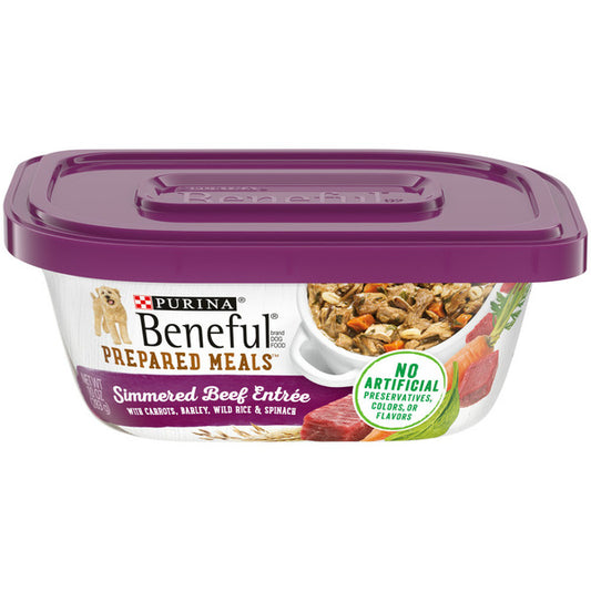 Purina Beneful High Protein, Wet Dog Food With Gravy, Prepared Meals Simmered Beef Entree