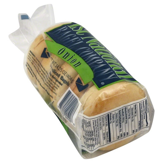 1st National Bagel Company Bagels, Onion, Pre-Sliced