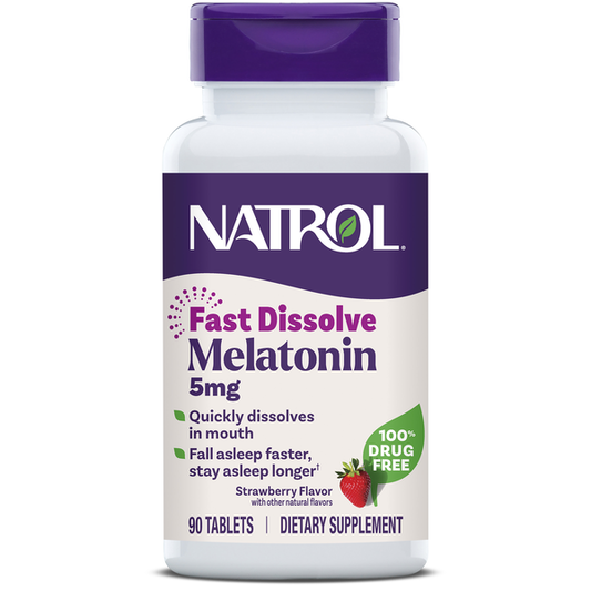Natrol Melatonin 5mg Strawberry Flavored Fast Dissolve Tablets