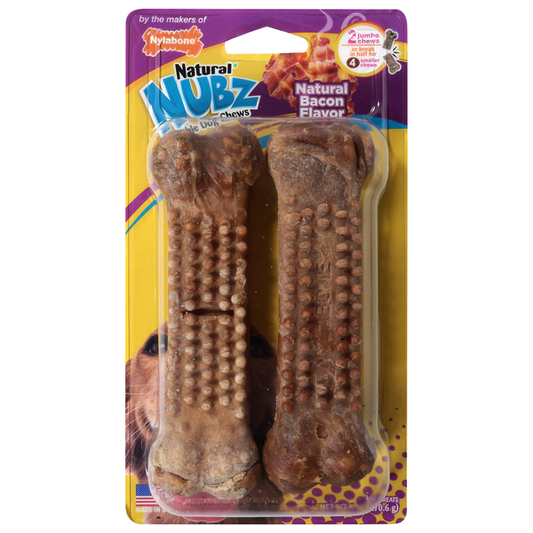 Nylabone Edible Dog Chews Natural Bacon Flavor Jumbo Dog Treats