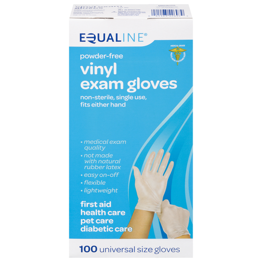 Equaline Powder-Free Vinyl Exam Universal Size Gloves