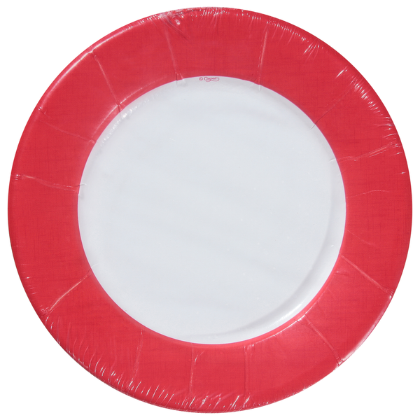 Caspari Linen Red Round Salad/Dessert Plate, 8"