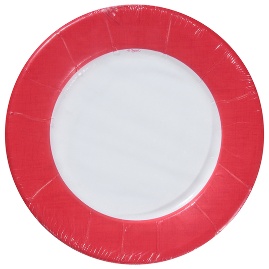 Caspari Linen Red Round Salad/Dessert Plate, 8"