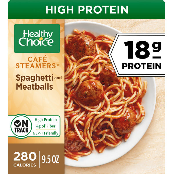 Healthy Choice Cafe Steamers Spaghetti & Meatballs, Frozen Meal