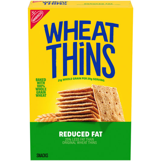 WHEAT THINS Reduced Fat Snacks, Whole Grain Wheat Crackers, Snack Crackers 8 oz