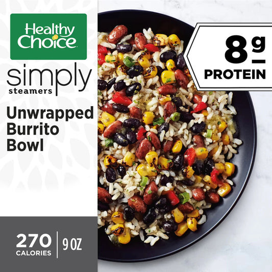 Healthy Choice Simply Steamers Unwrapped Burrito Bowl, Frozen Meal