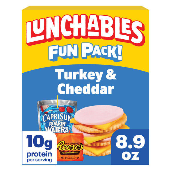 Lunchables Turkey & Cheddar Cheese Cracker Stackers Kids Lunch Snack Meal Kit & Capri Sun