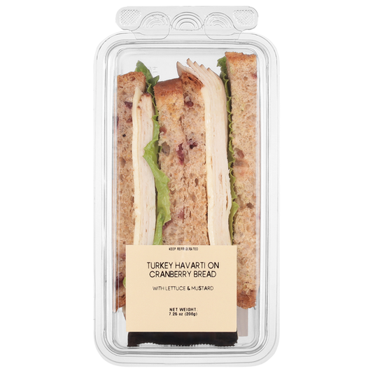BIX Produce Co. Turkey Havarti on Cranberry Bread with Lettuce & Mustard