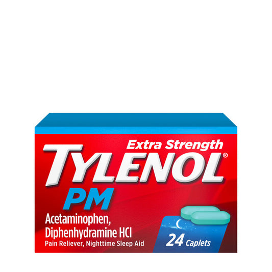 TYLENOL Extra Strength Pain Reliever & Sleep Aid Caplets, 24 ct
