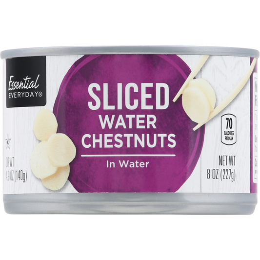 Essential Everyday Water Chestnuts, Sliced, In Water