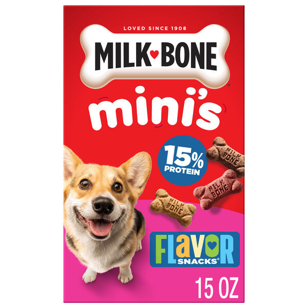 Milk-Bone Flavor Snacks Mini Dog Biscuits, Flavored Crunchy Dog Treats