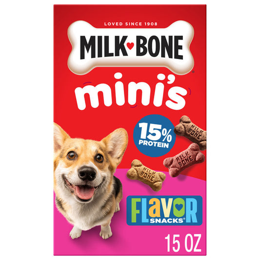 Milk-Bone Flavor Snacks Mini Dog Biscuits, Flavored Crunchy Dog Treats