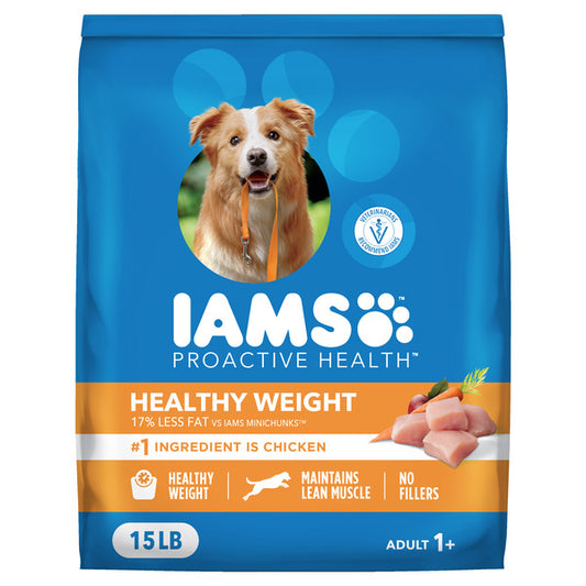 IAMS PROACTIVE HEALTH Healthy Weight Control Adult Dry Dog Food with Real Chicken, 15 lb. Bag