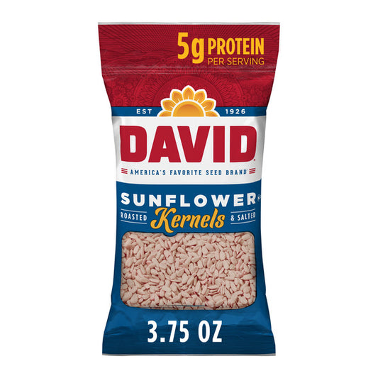DAVID Seeds Salted and Roasted Sunflower Kernels, Keto Friendly Snack