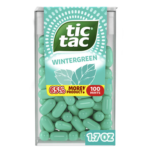 Tic Tac Wintergreen, On-the-Go Breath Mints, Pocket-Sized Mints, 100 pieces, 1.7 oz Single Pack