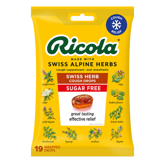 Ricola Sugar Free Swiss Herb Cough Drops with Menthol - 19 count