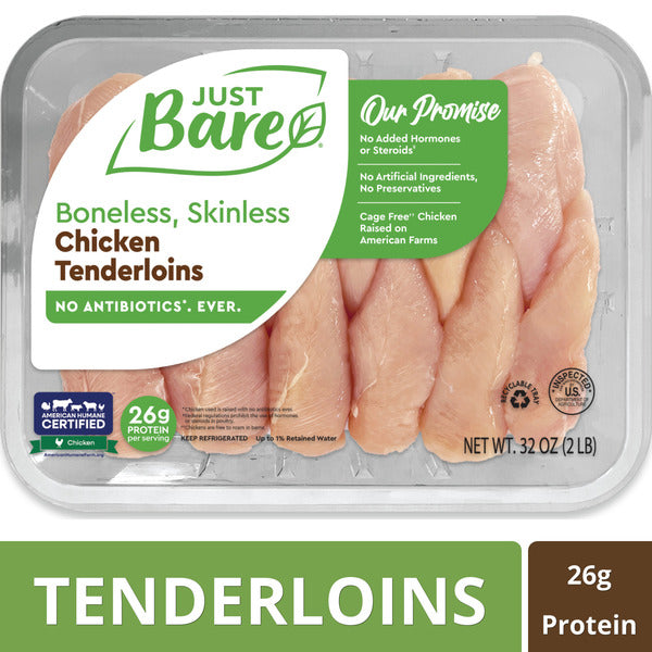 Just Bare Brand Boneless Skinless Chicken Tenderloins