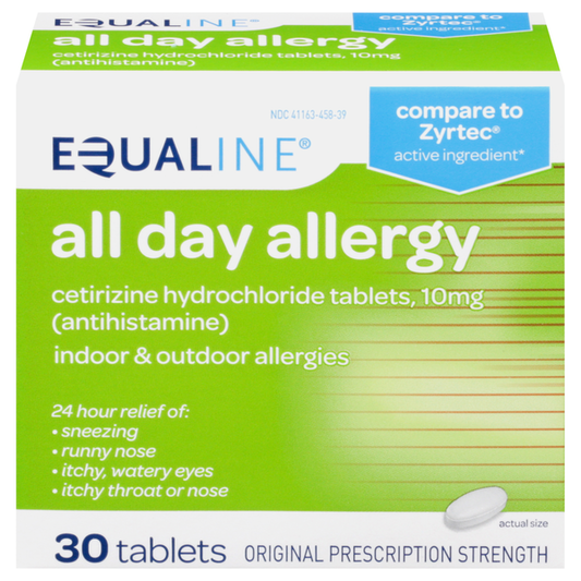 Equaline Tablets Original Prescription Strength 10 mg All Day Allergy
