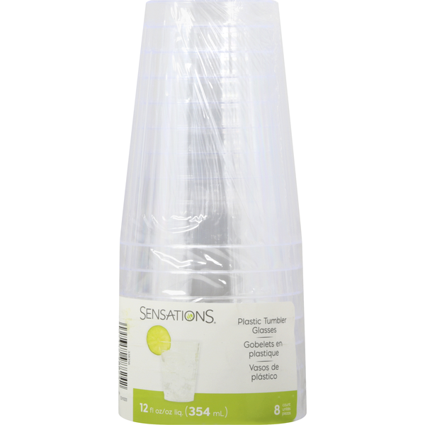 Sensations Tumbler Glasses, Plastic, 12 Fluid Ounce