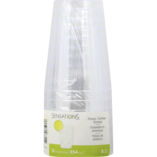 Sensations Tumbler Glasses, Plastic, 12 Fluid Ounce