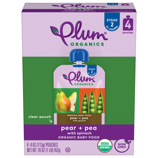 Plum Organics Pear, Spinach & Pea Baby Food