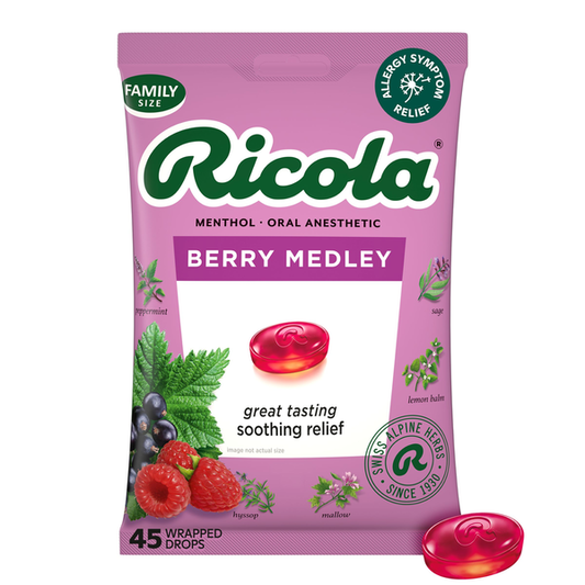 Ricola Berry Medley Throat Drops - 45 Count