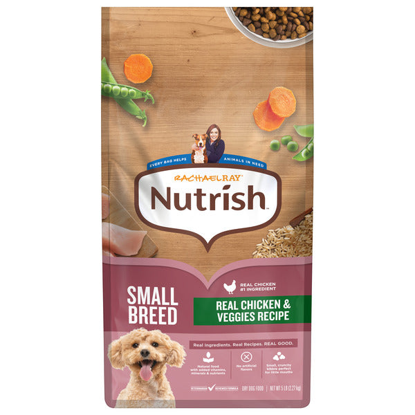 Rachael Ray Nutrish Dry Dog Food Small Breed Real Chicken & Veggies Recipe, 5 lb. Bag