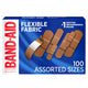 BAND-AID Flexible Fabric Adhesive Bandages, Comfortable Sterile Protection & Wound Care for Minor Cuts & Burns, Quilt-Aid Technology to Cushion Painful Wounds, Assorted Sizes, 100 ct