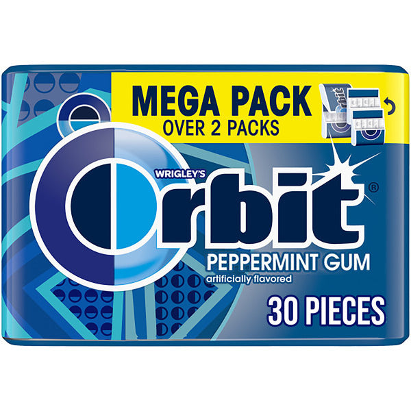 Orbit Peppermint Sugar Free Chewing Gum Travel Essentials Mega
