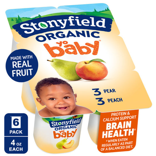 Stonyfield Organic YoBaby Peach & Pear Whole Milk Organic Yogurt