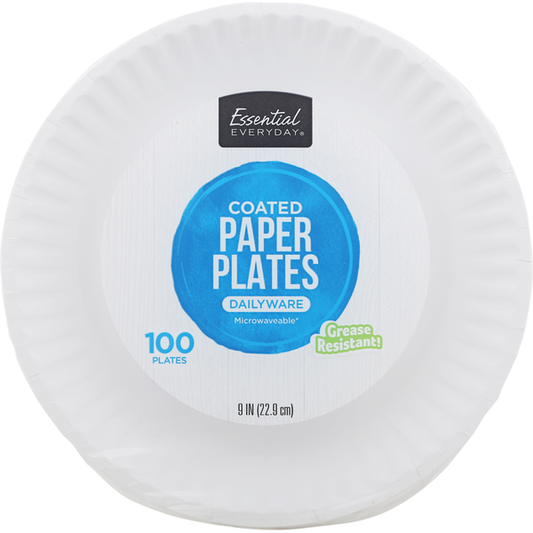 Essential Everyday Paper Plates, Dailyware, Coated, 9 Inch